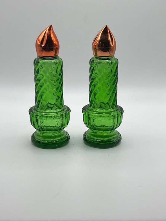 Avon Other - Vintage AVON Emerald Glass Perfume Bottle, Christmas Candle Decanters, Empty